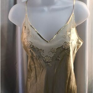 Victoria's Secret Long 100% silk gown gold large NWT